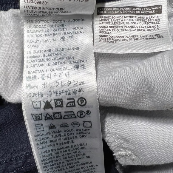 LEVI'S 505 Dark Navy Blue 5-Pocket Straight Corduroy Jeans 6 Medium W28-L30 - Picture 4 of 5